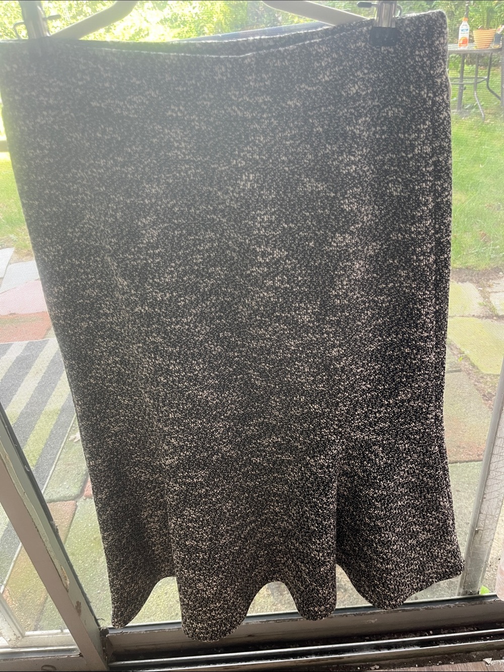 Lands' End Black and White A-Line Knit Skirt